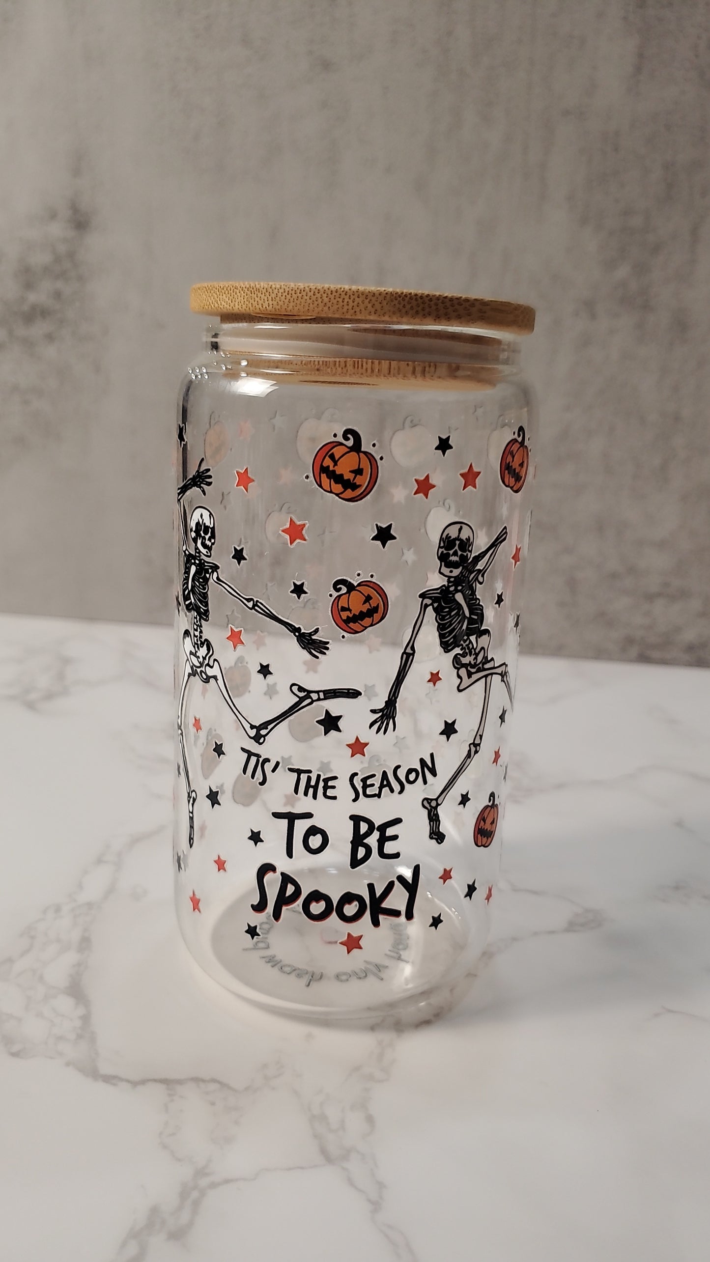 Tis the Season to be Spooky 16oz Glass Cup