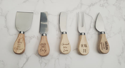 Engraved Cheese Knives